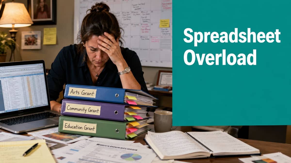 Grant tracking software spreadsheet overload for nonprofit teams