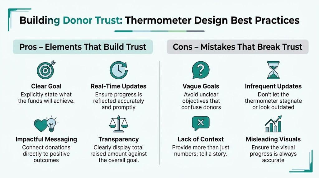 Infographic showing fundraising in this thermometer for goal tracking guide