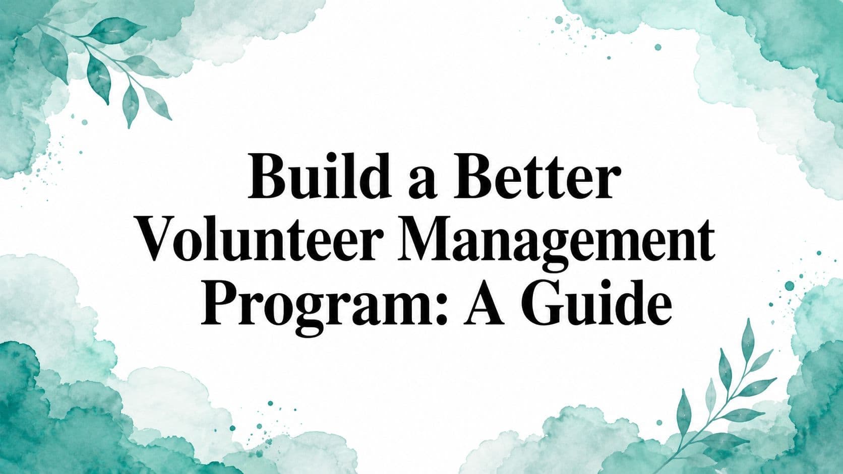 Volunteer Management Program: Build Guide - Alignmint nonprofit software