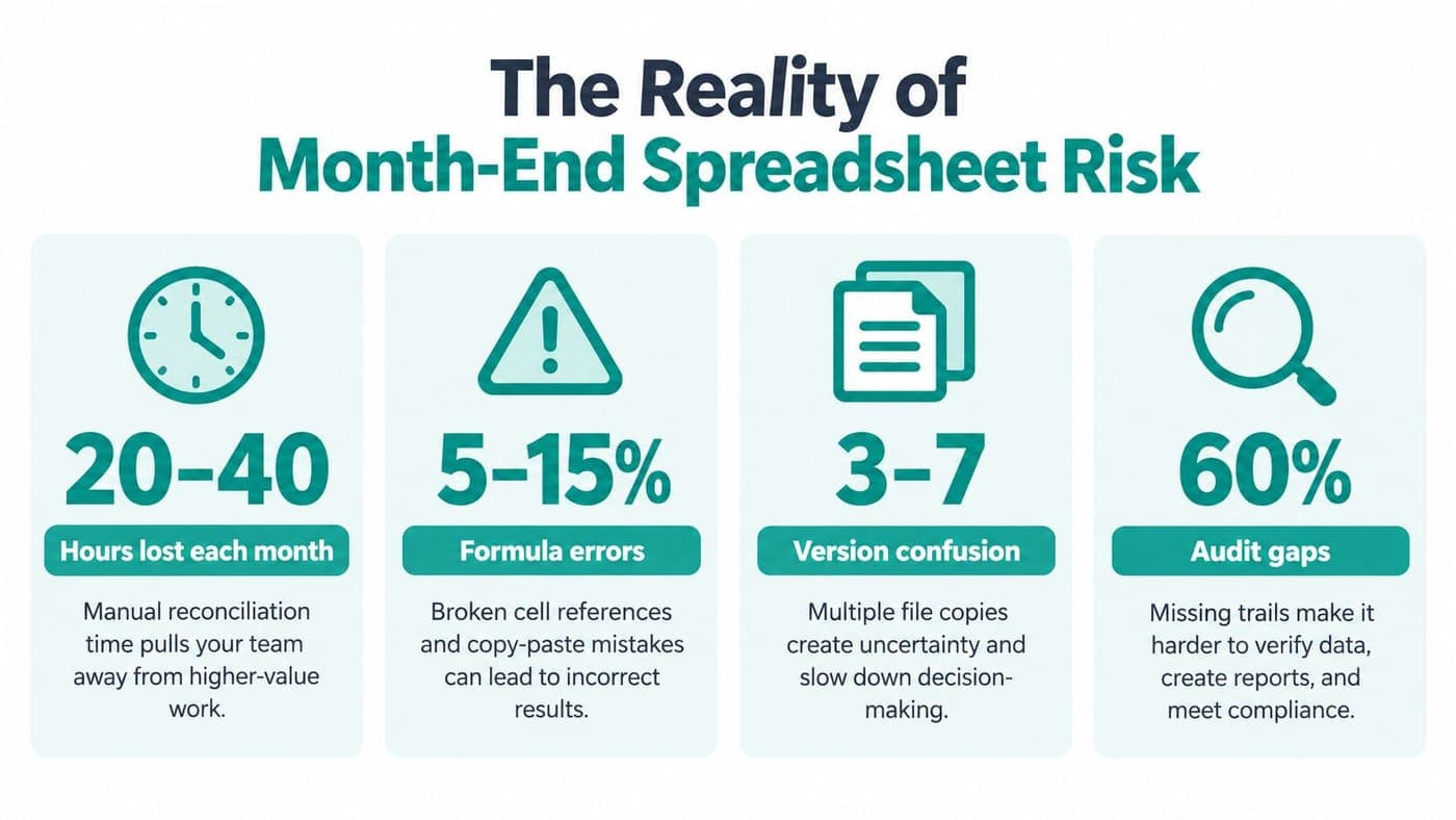 Four month-end spreadsheet risks that hide nonprofit reconciliation errors