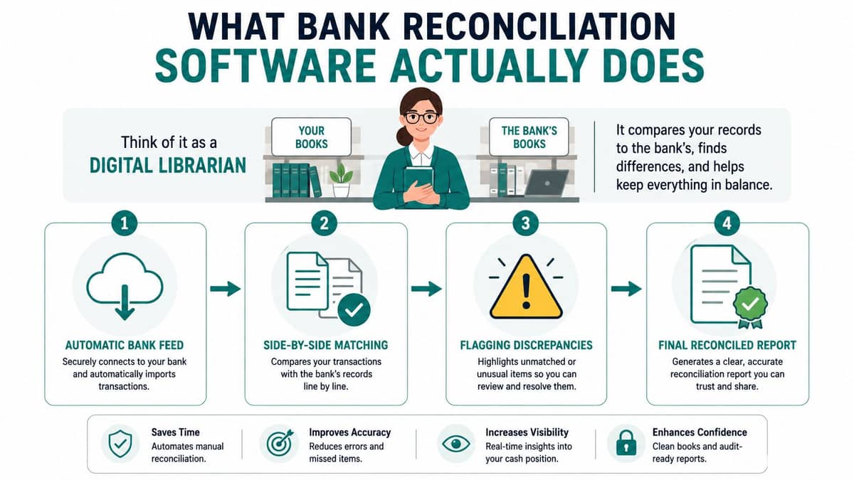 Bank reconciliation software matching workflow for nonprofit finance