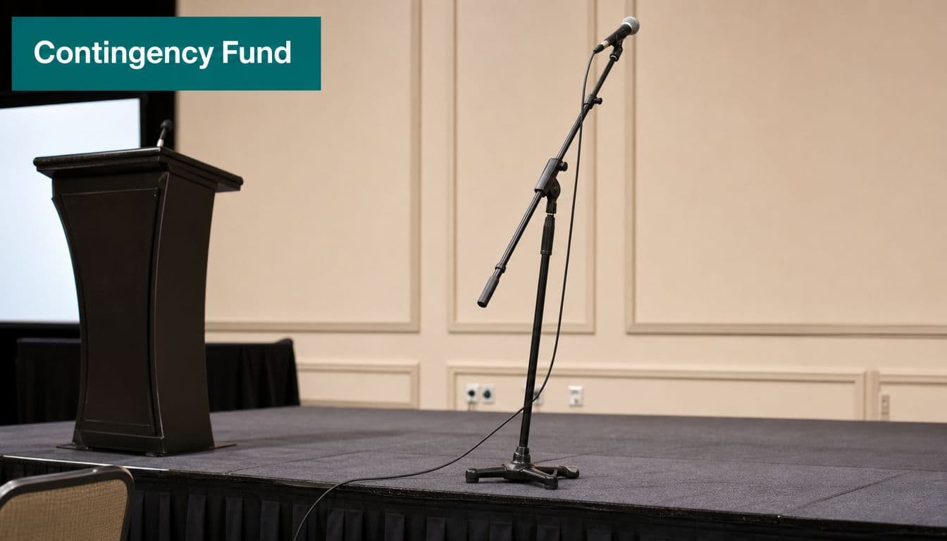 Photo showing stage microphone in this budgeting for event guide