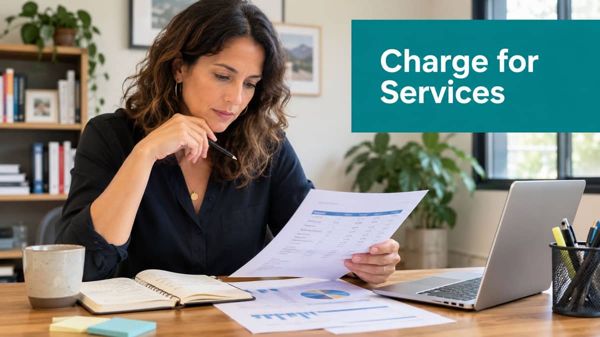 Nonprofit director analyzing program fee documents and service revenue rules