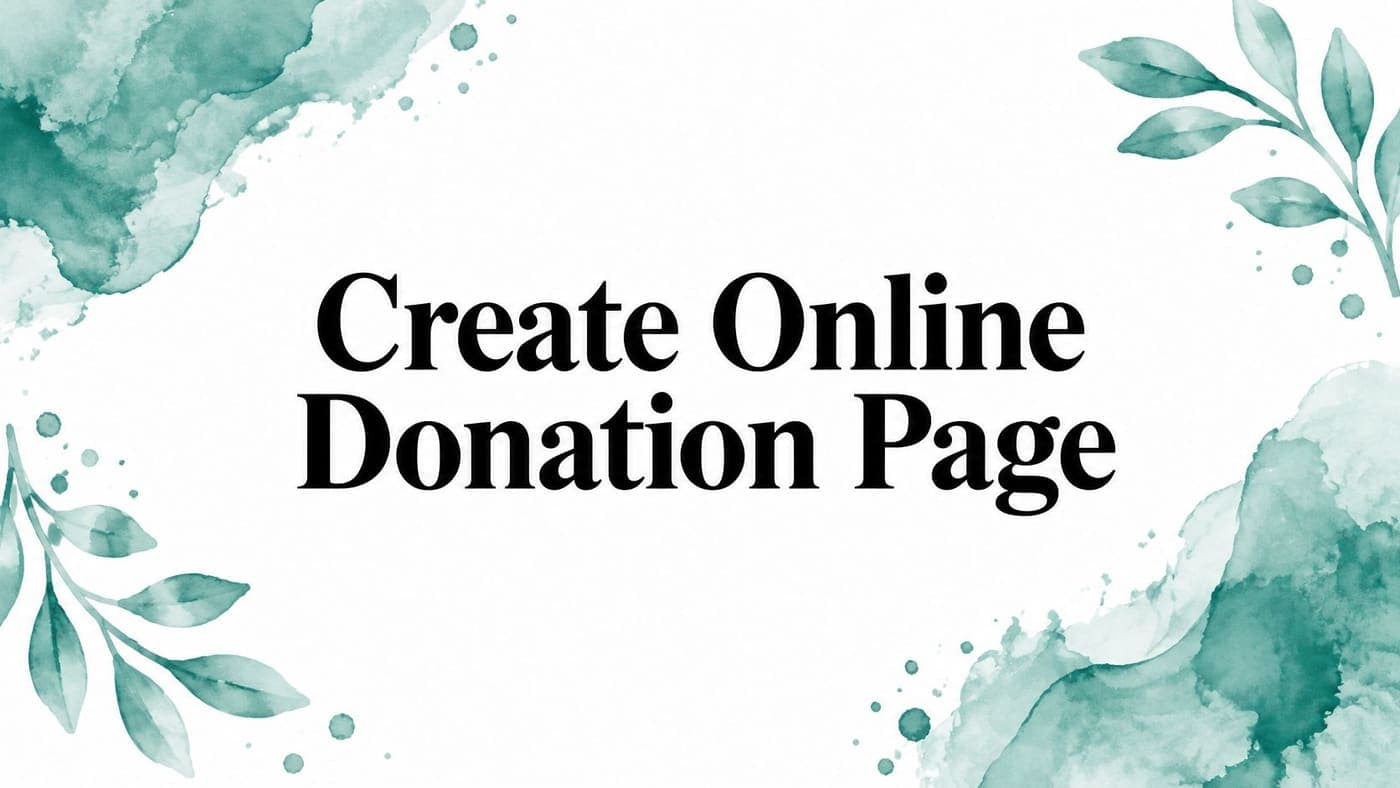 Title card for creating a nonprofit online donation page