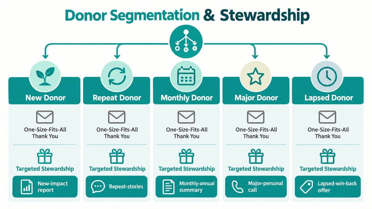 Donor segmentation for new repeat monthly major and lapsed supporters