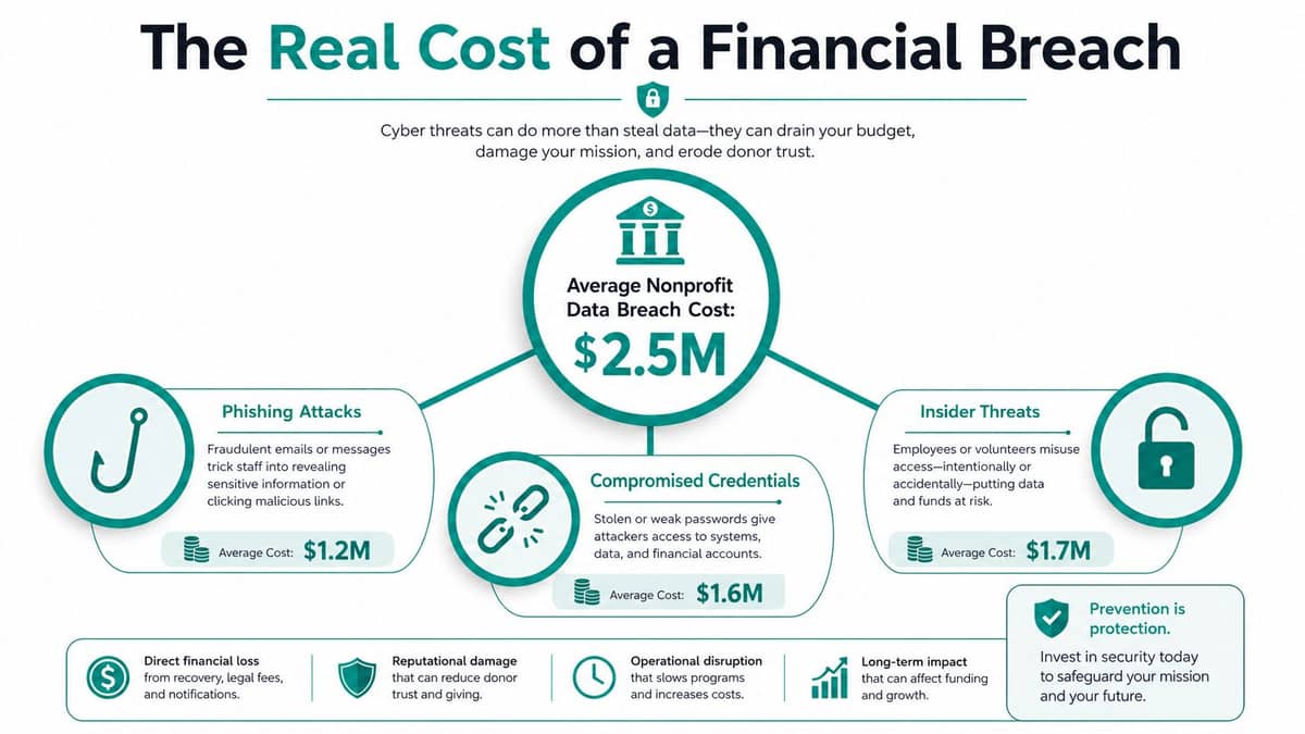 The real cost of a financial data breach for donor bank and payroll records