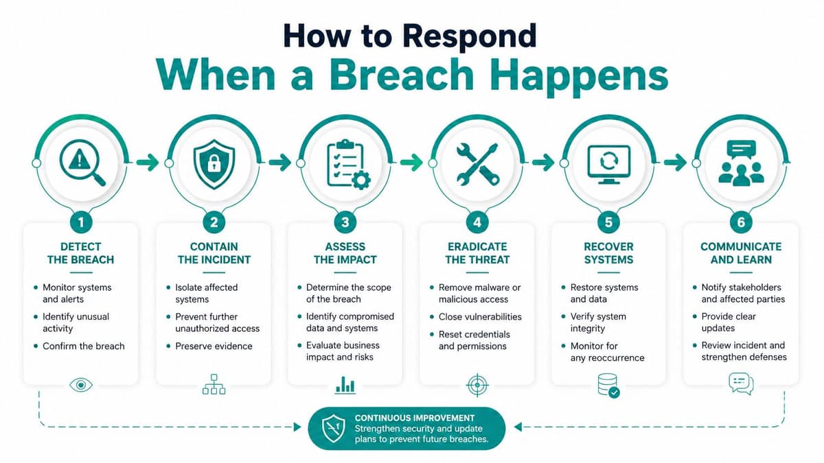 Six-step incident response lifecycle for a nonprofit financial data breach