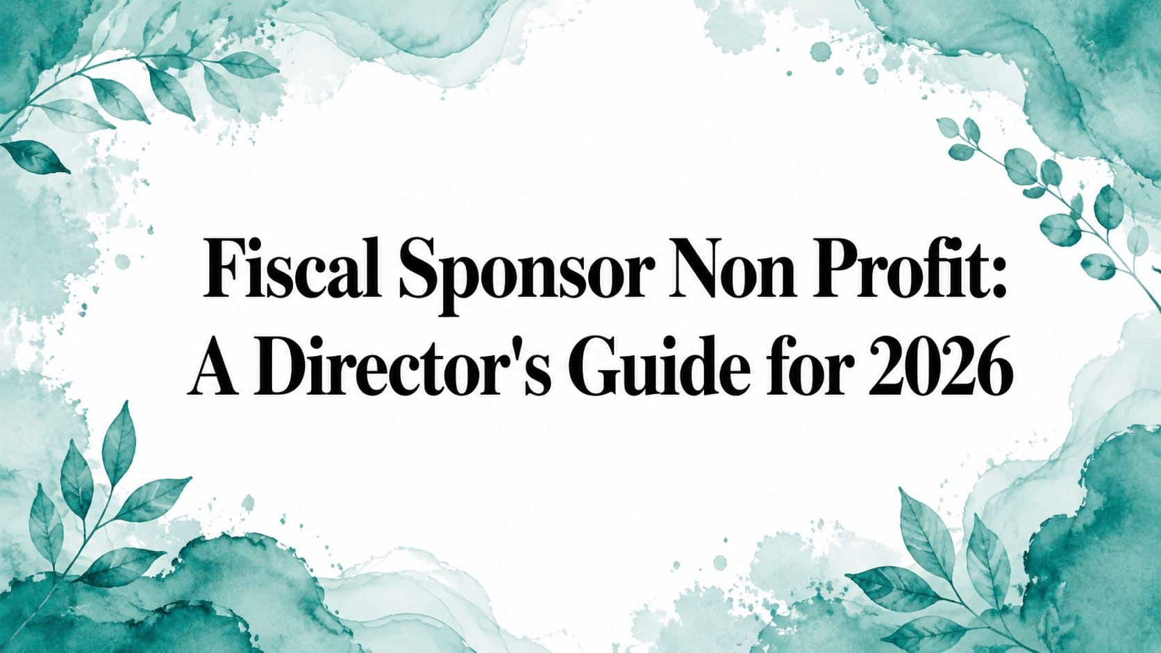 Fiscal sponsor non profit guide for nonprofit leaders and their teams