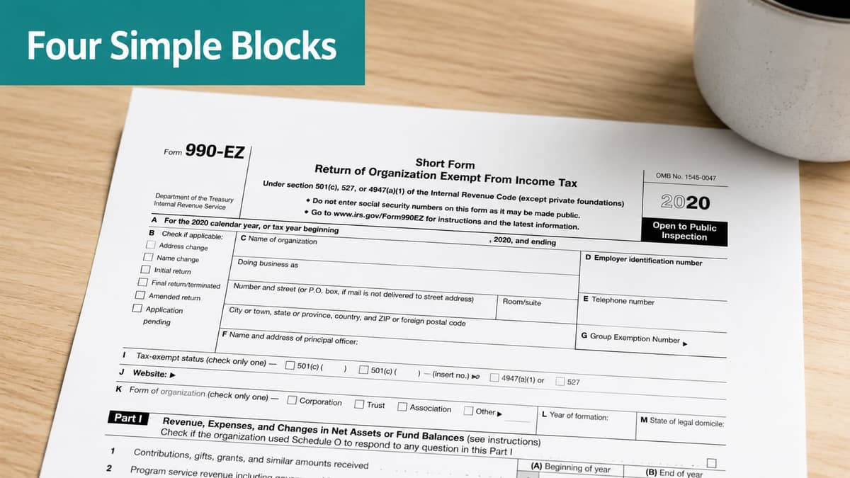 Form 990-EZ guide for small nonprofit filing preparation checklist