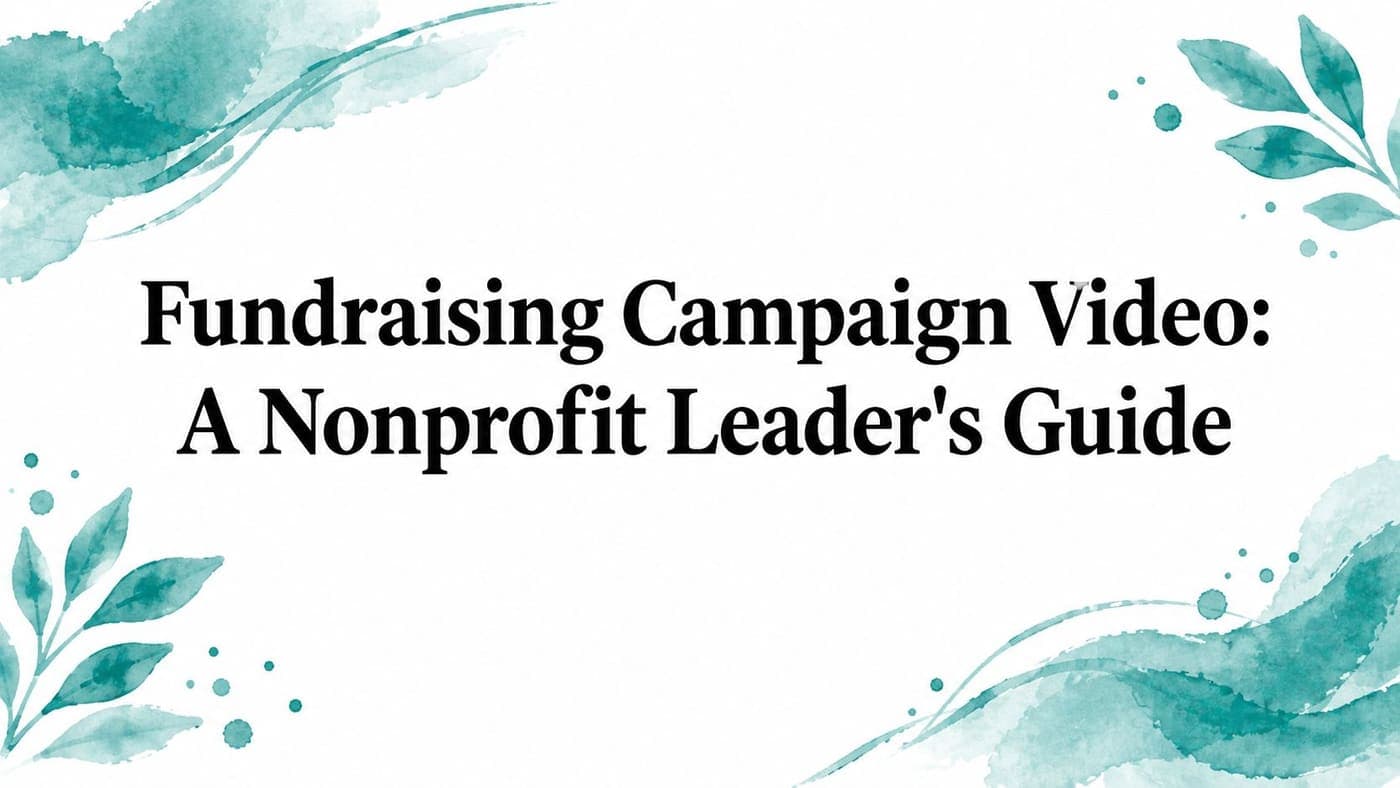 Title card for a nonprofit guide to fundraising campaign videos