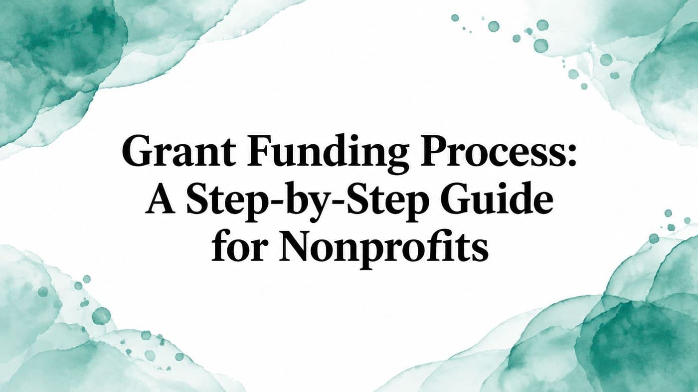 Title card for a step-by-step nonprofit grant funding process