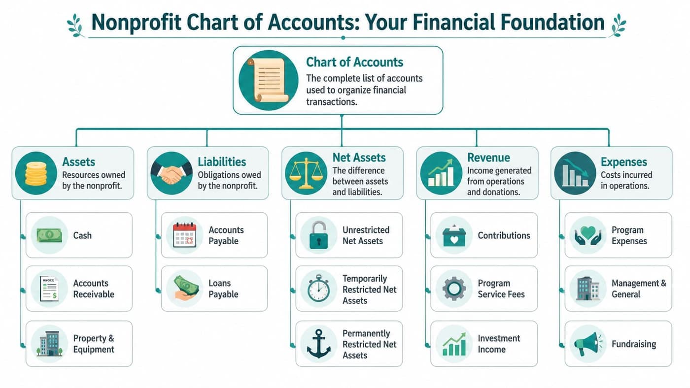 Nonprofit chart of accounts categories for financial statements
