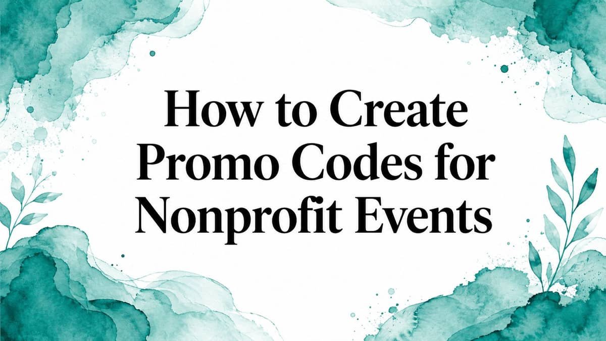 Event planner creating promo codes for a nonprofit gala registration