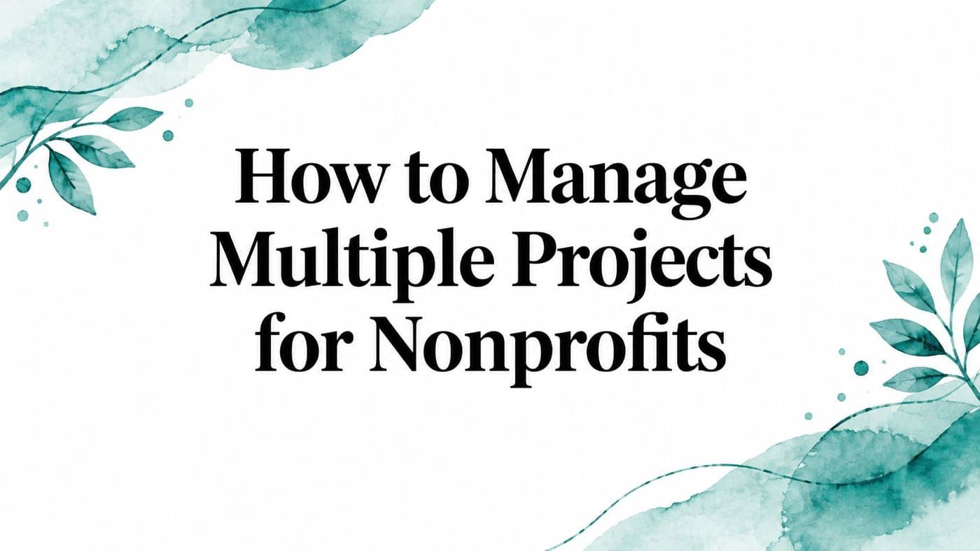 Title card for managing several nonprofit projects at once