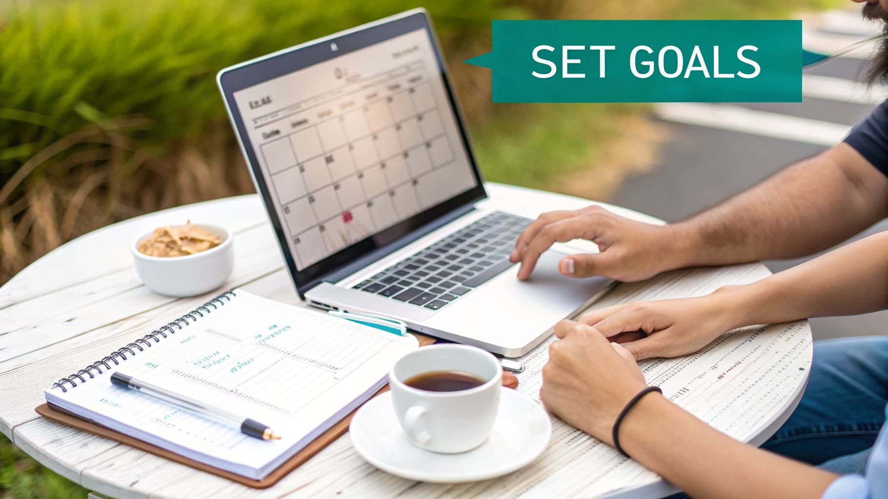 Nonprofit team setting fundraising goals for a silent auction event