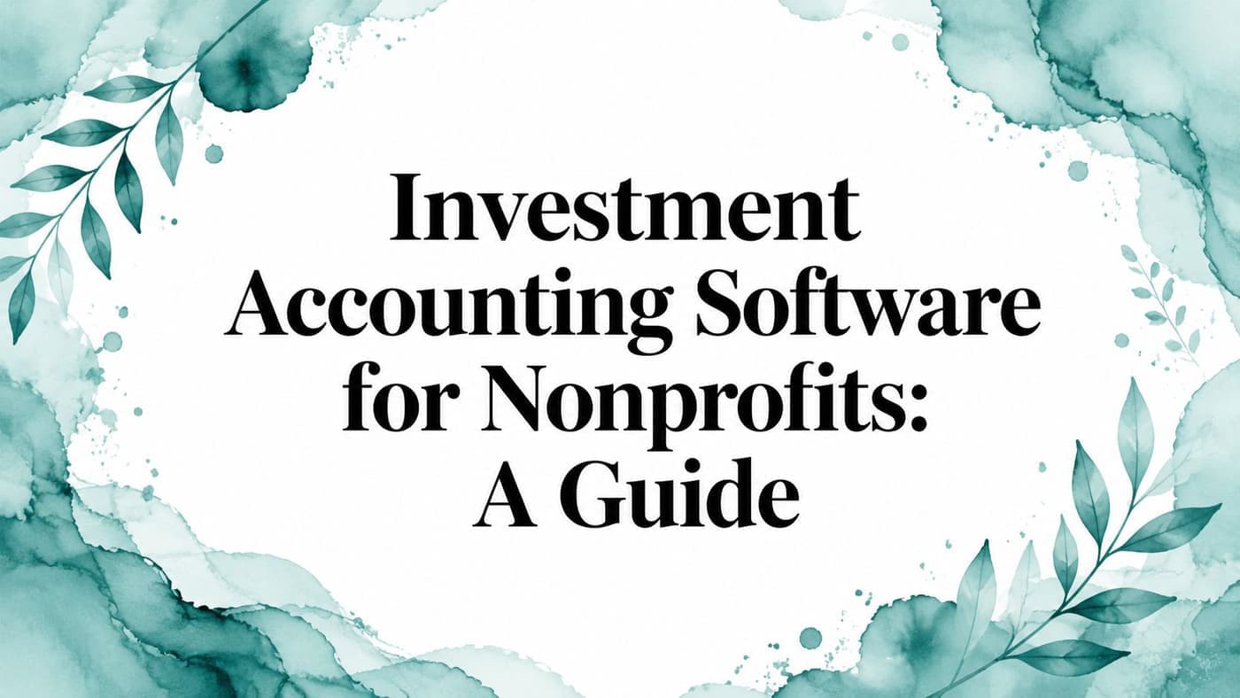 Nonprofit Investment Accounting Software - AlignMint nonprofit software