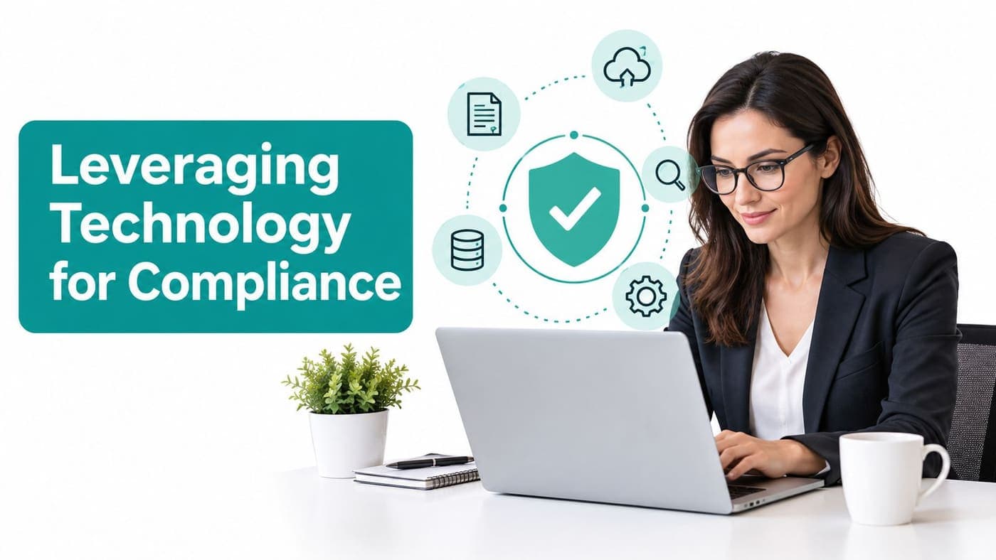 Finance professional using a laptop for nonprofit compliance and security tasks