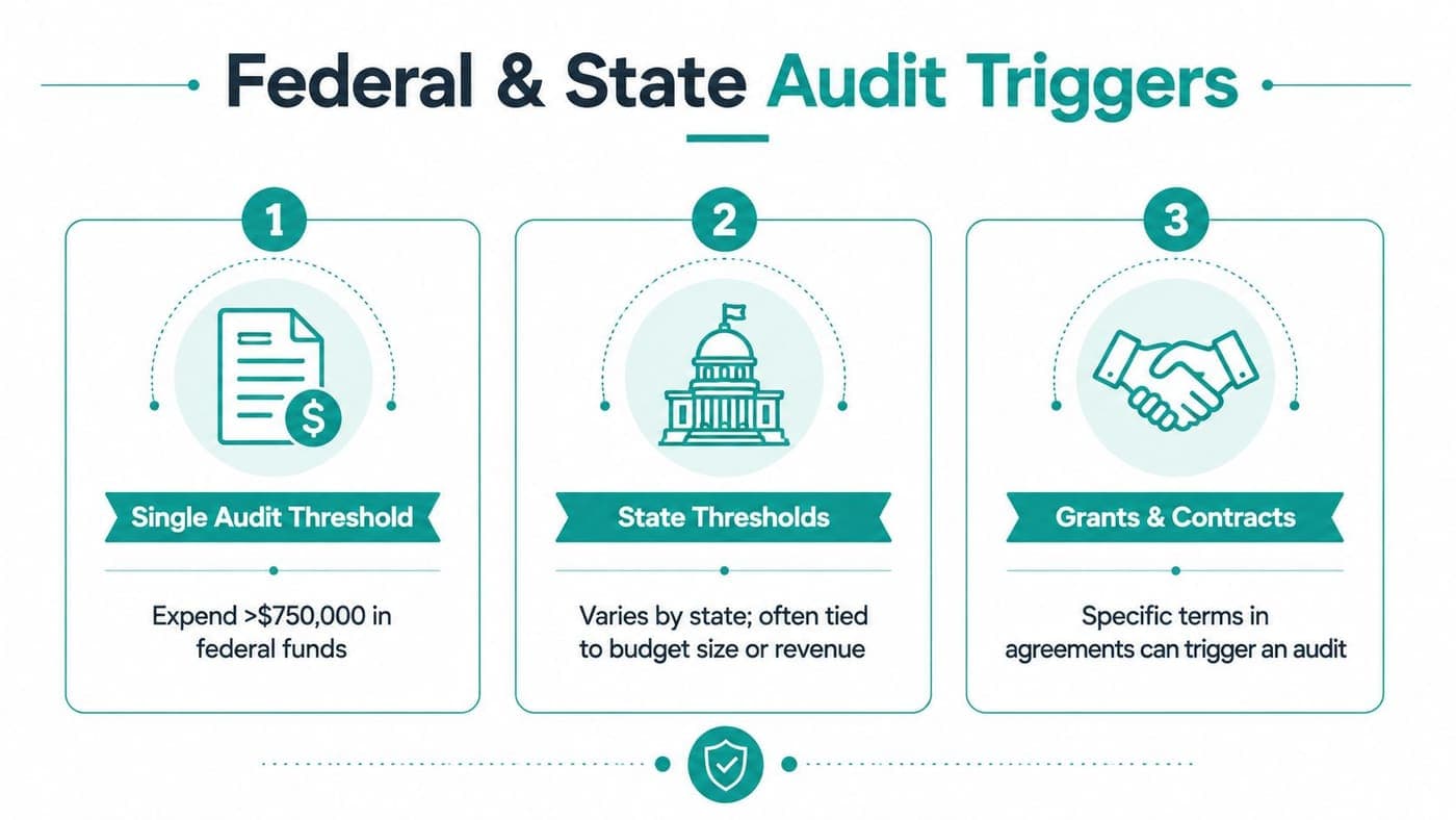 Three triggers that can require a nonprofit financial audit or single audit