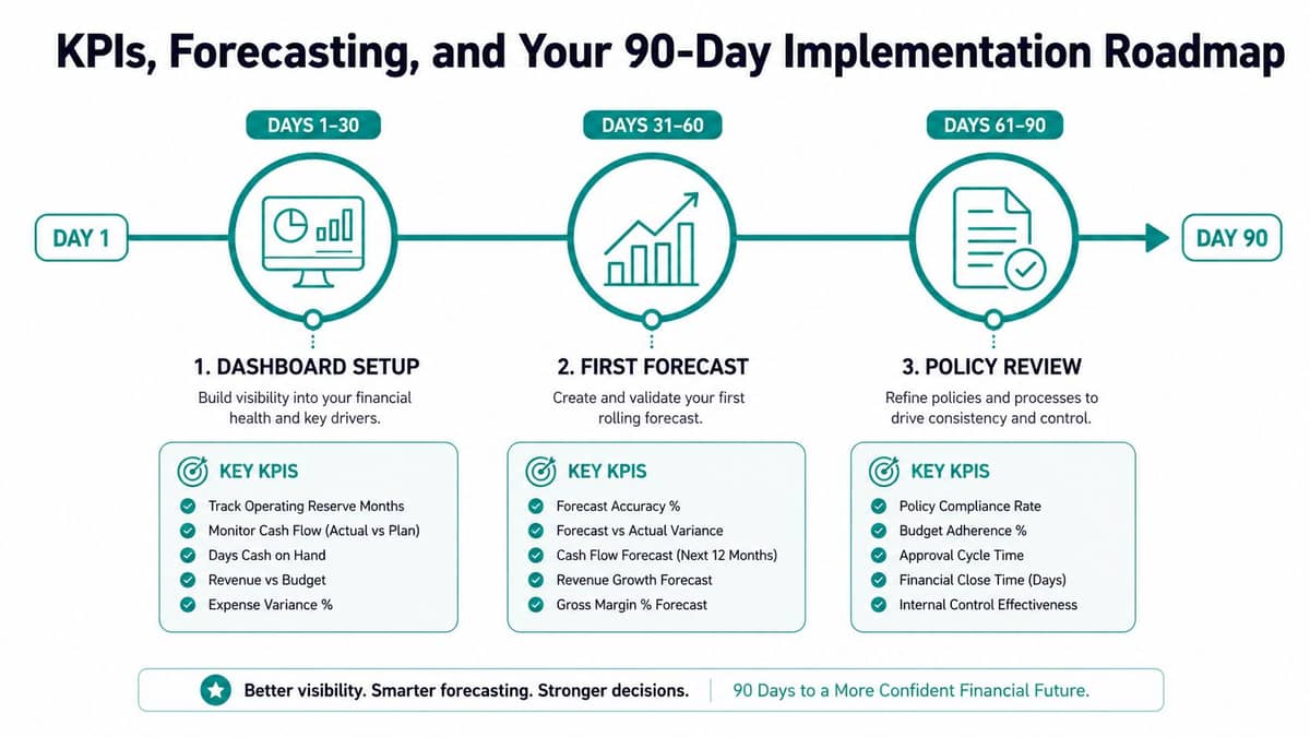 Ninety-day roadmap for nonprofit financial management dashboards and policy review