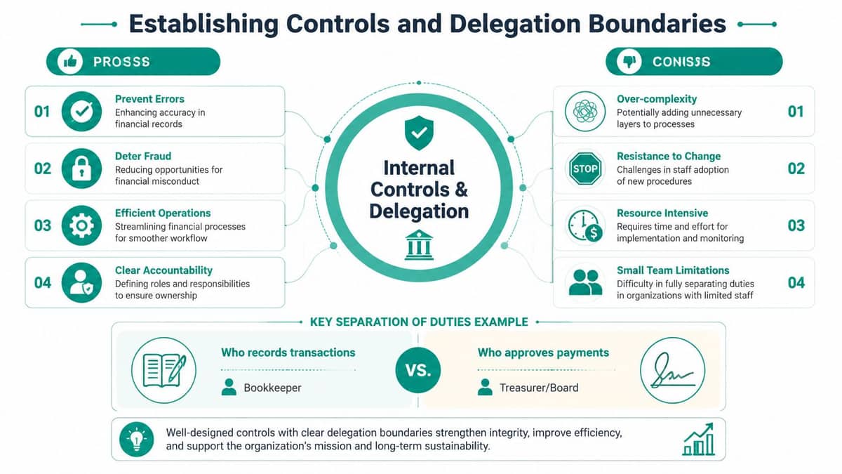 Internal controls diagram for nonprofit finance delegation boundaries