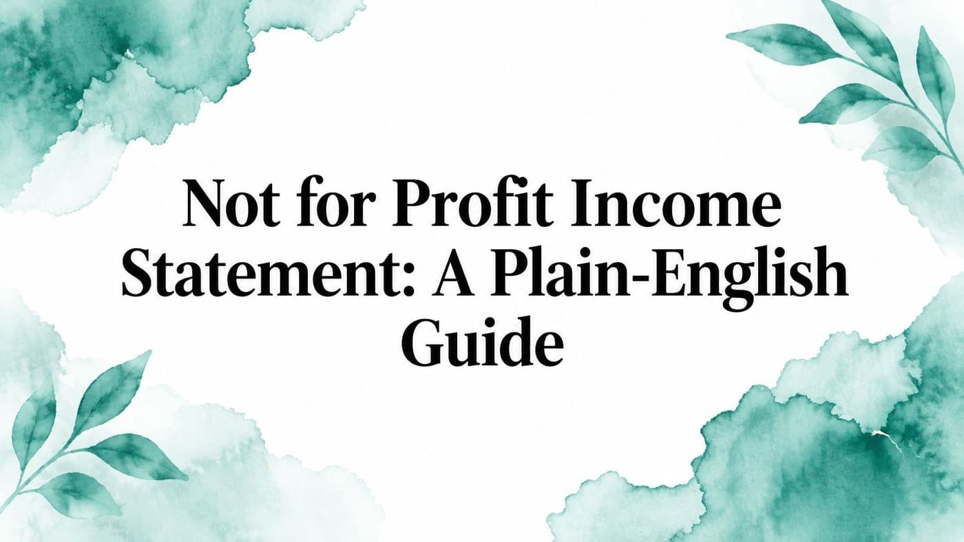 Title card for a plain-English not for profit income statement guide