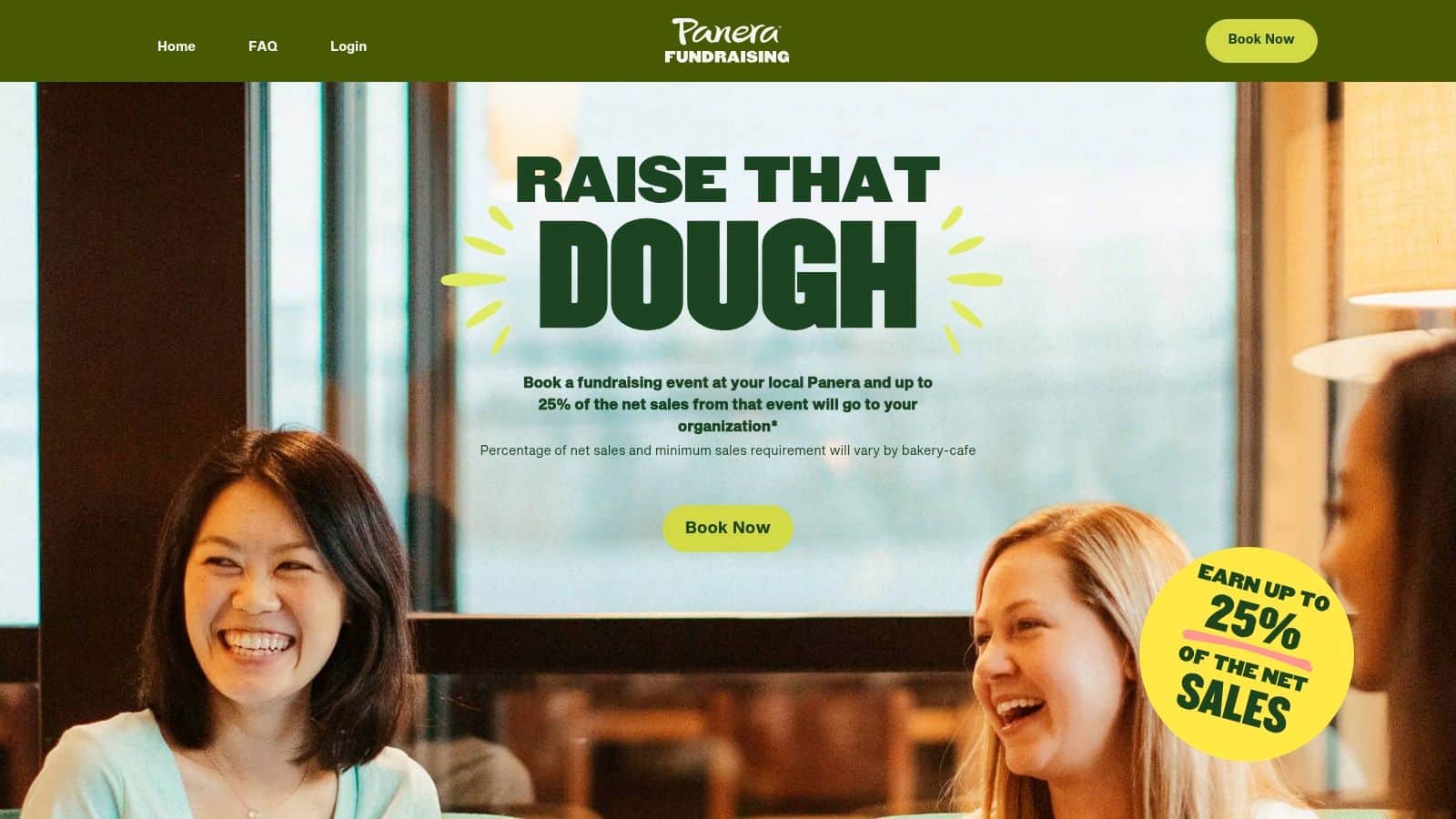 Panera nonprofit fundraising event webpage with participation instructions