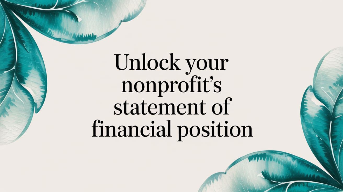 Statement of financial position guide for nonprofit leaders and their teams