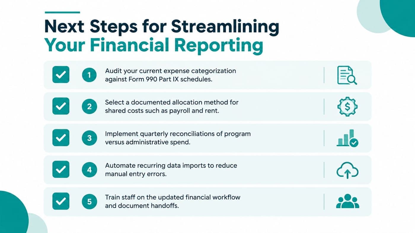 Five steps that move functional expense reporting out of the year-end scramble