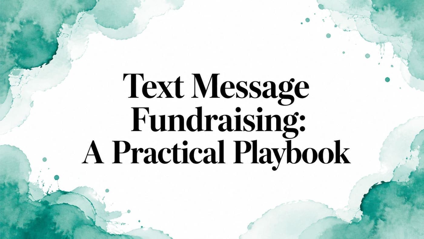 Development director drafting a text fundraising campaign on a mobile phone