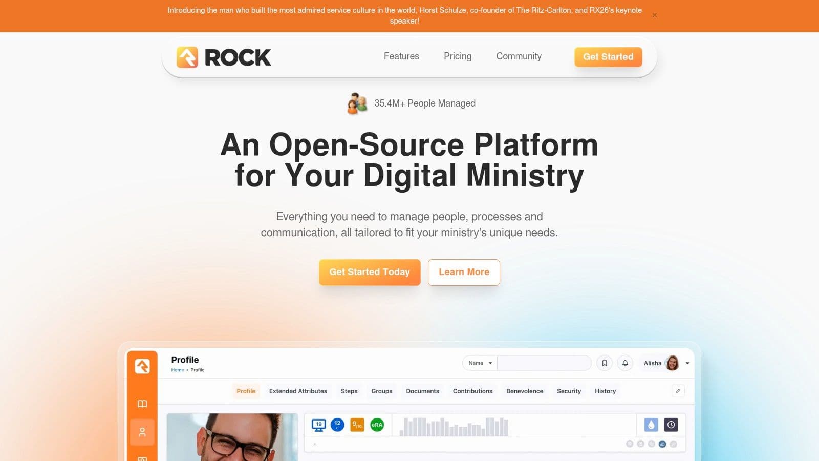 Photo showing rock rms in this top church management software guide