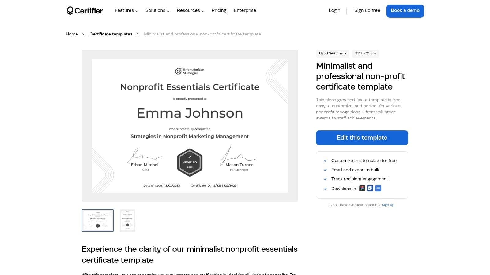 Certifier volunteer certificate templates with bulk digital issuance options
