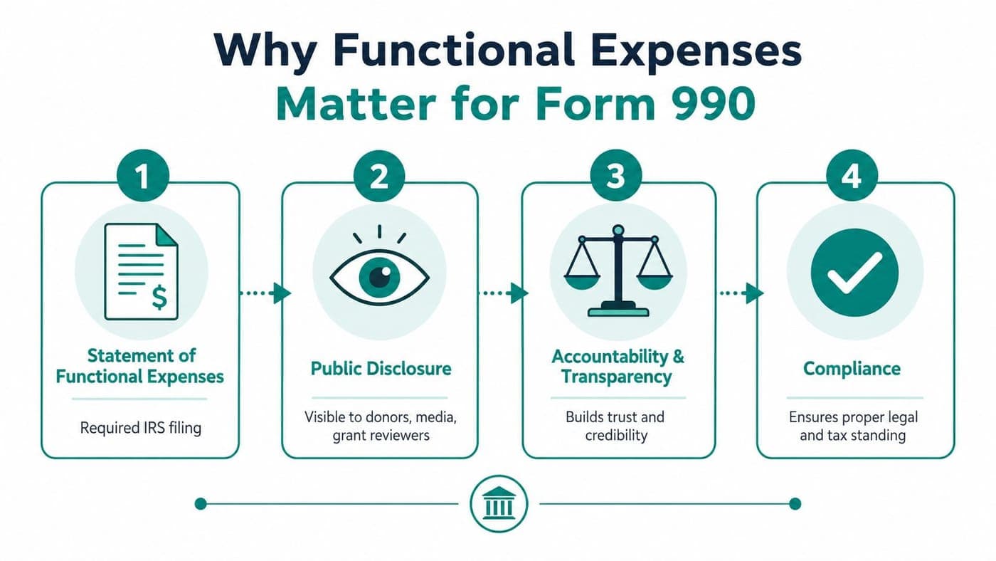 Why functional expenses matter for Form 990 Part IX and public nonprofit reporting