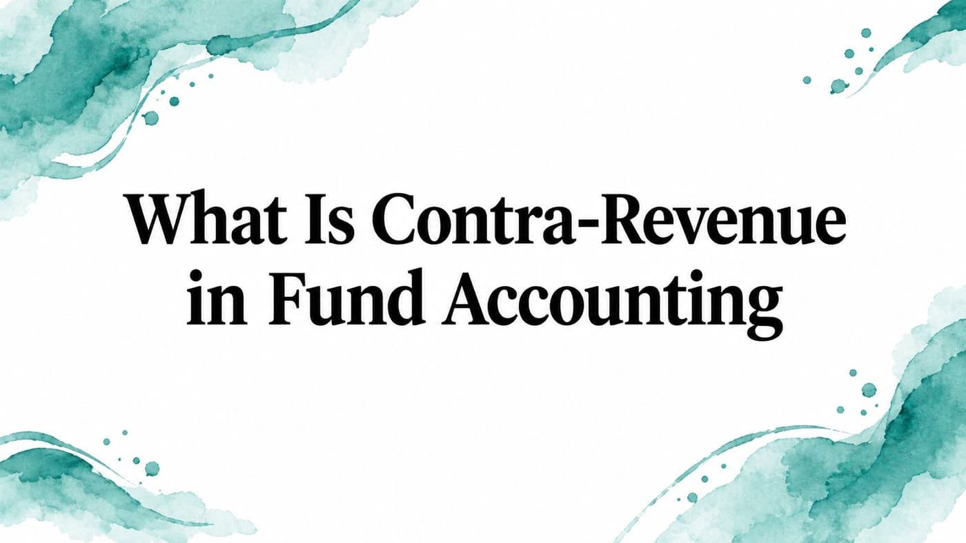 Title card defining contra-revenue in nonprofit fund accounting