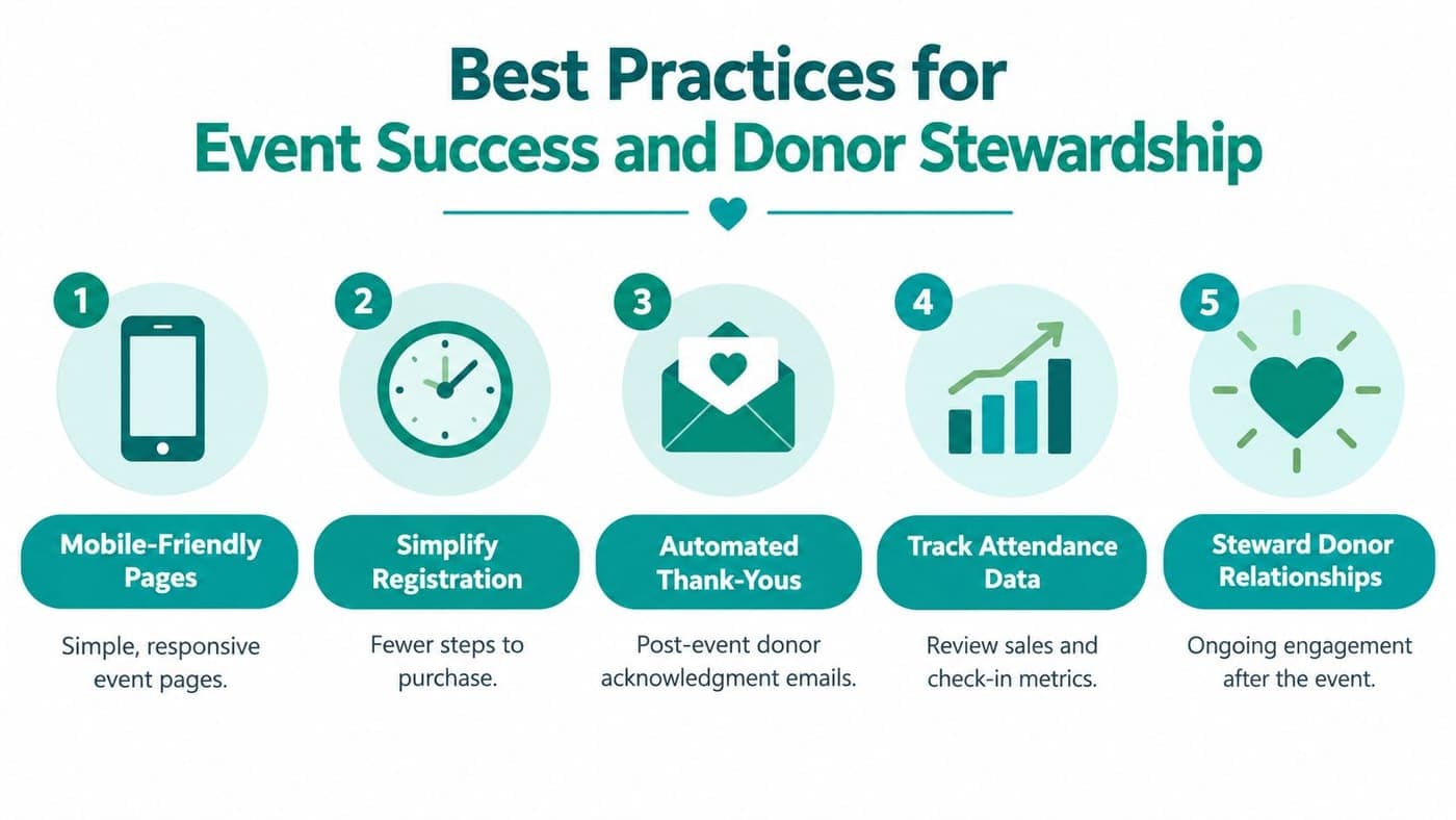 Five best practices linking event check-in with donor stewardship after the night