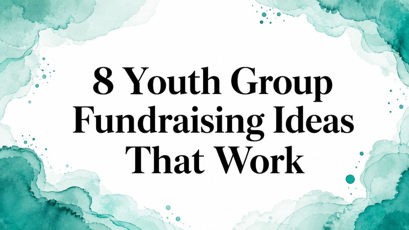 Youth group volunteers planning a peer-to-peer fundraising campaign