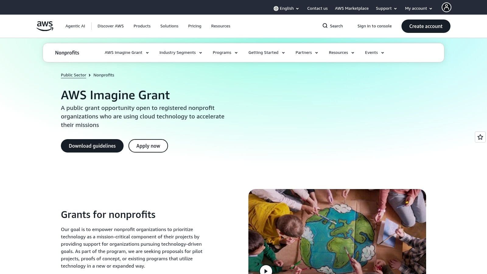 AWS IMAGINE Grant (for nonprofits using cloud/AI)