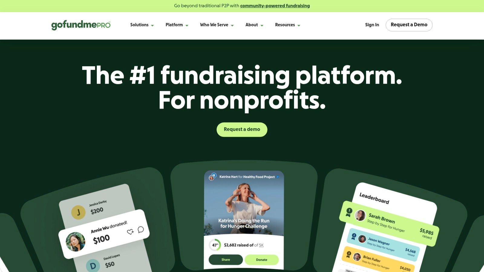 GoFundMe Pro formerly Classy fundraising platform interface.